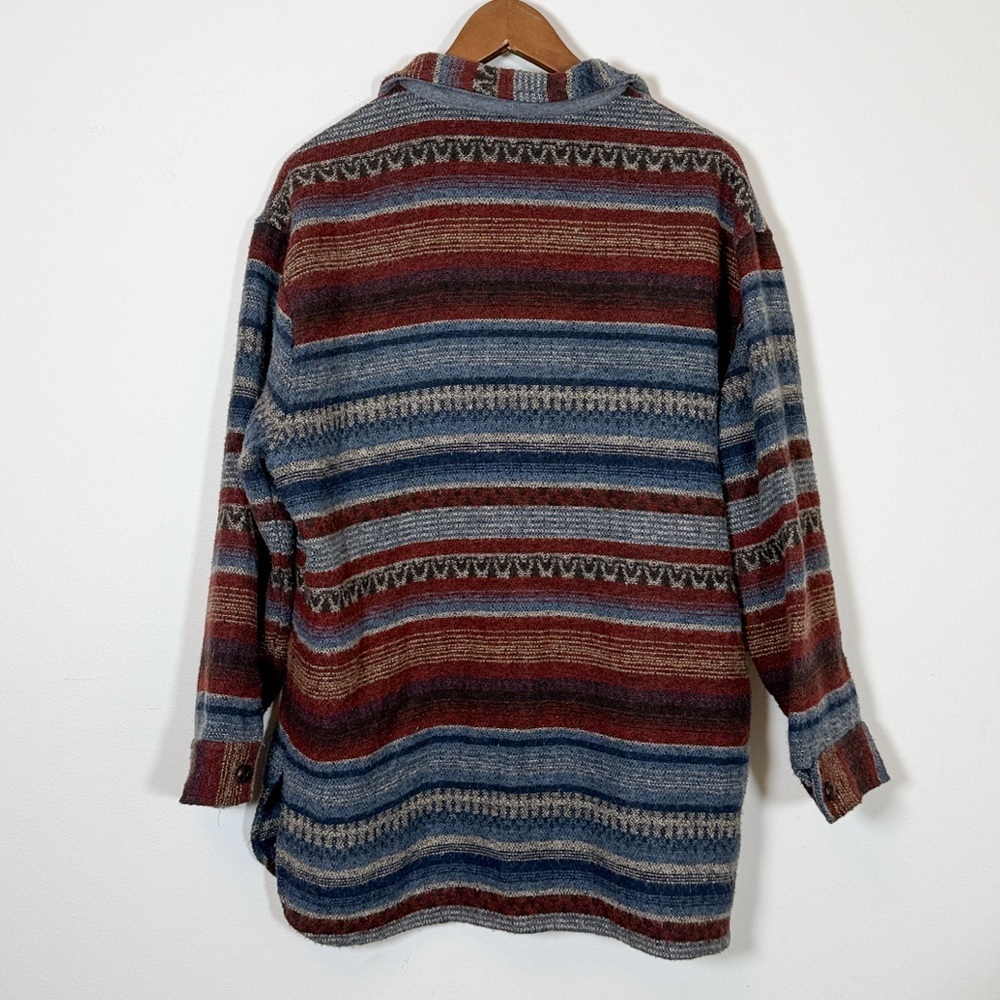 Style New York Vintage Southwestern Wool Blend Striped Jacket Womens 14 Large US - Picture 6 of 13